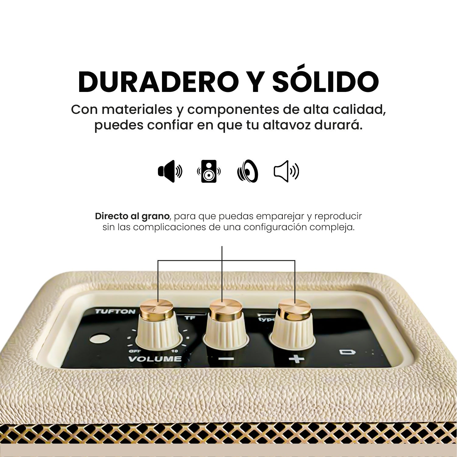 Parlante Retro Bluetooth Estilo Marshall Beige Potente Clasico Replica 1.1