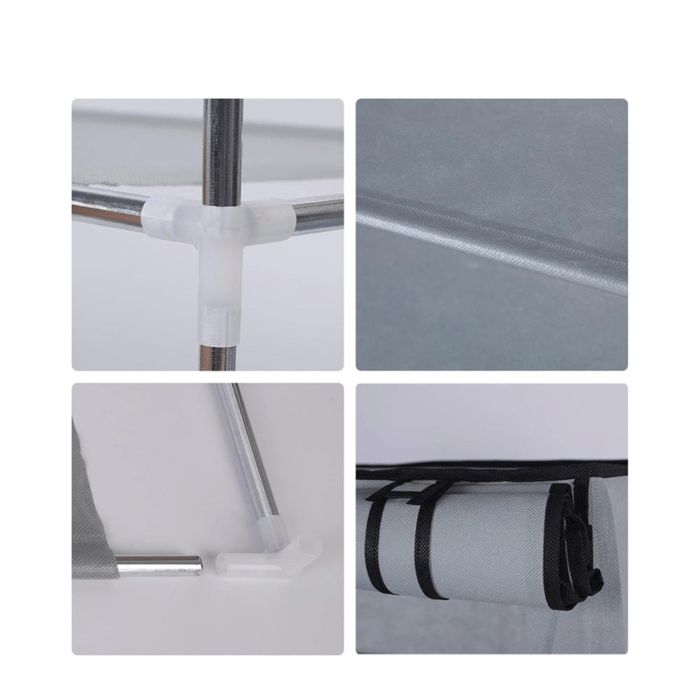 Closet Zapatero Organizador 9 Niveles Calzado Armable En Tela Gris Diseno Torre