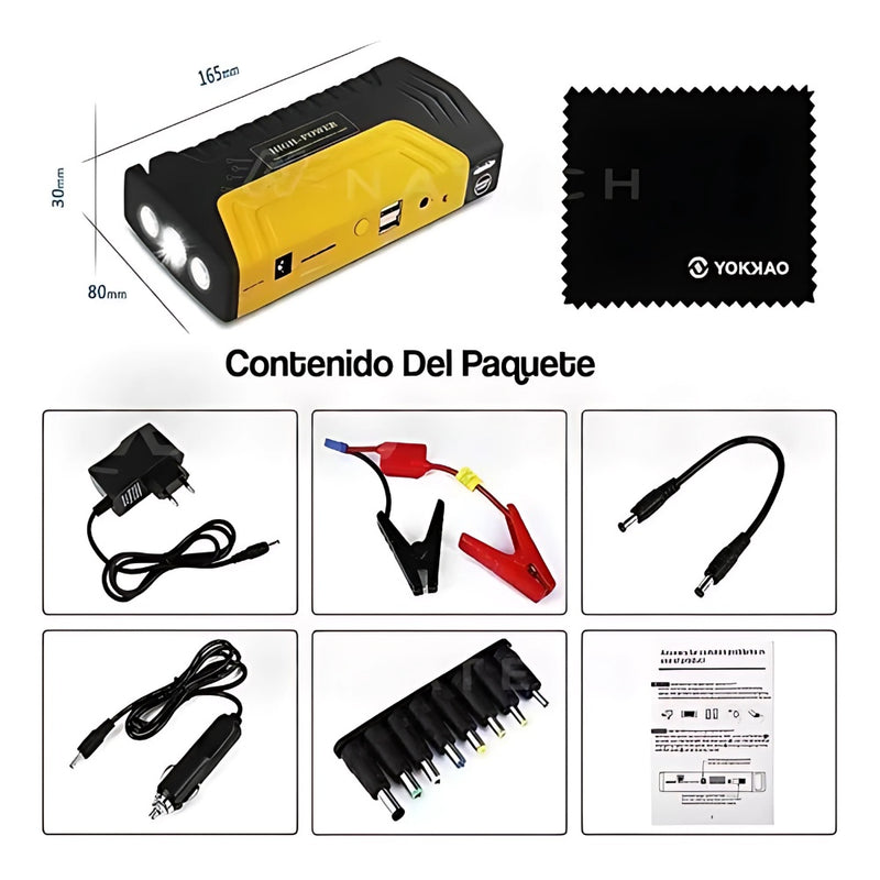 Iniciador De Bateria Para Carro Con Linterna Multifuncion Estuche
