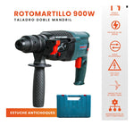 Rotomartillo Hammer Doble Mandril Percutor Taladro Con Estuche Trabajo Liviano 900W