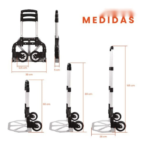 Carretilla Plegable Aluminio Resistente 165 Libras Innovo Rueda Goma