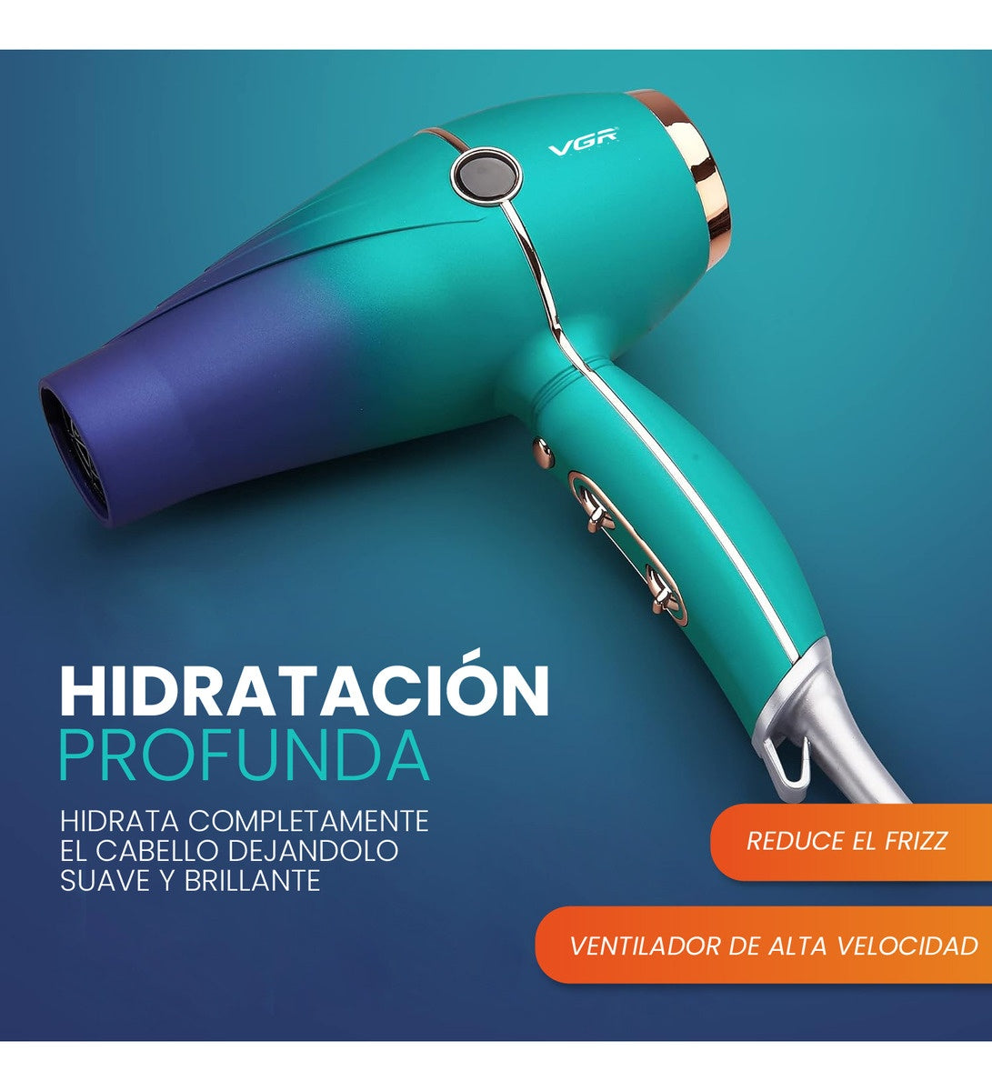 Secador Profesional V-452 Profesional 3 Temperaturas Potencia 1500W Innovo