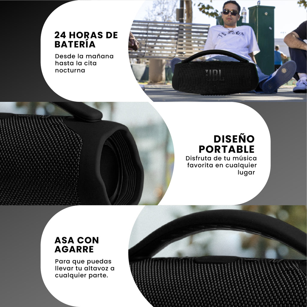 Parlante Mini Boom Box Bluetooth Jbl Inalambrico Negro Replic 1.1 Innovo