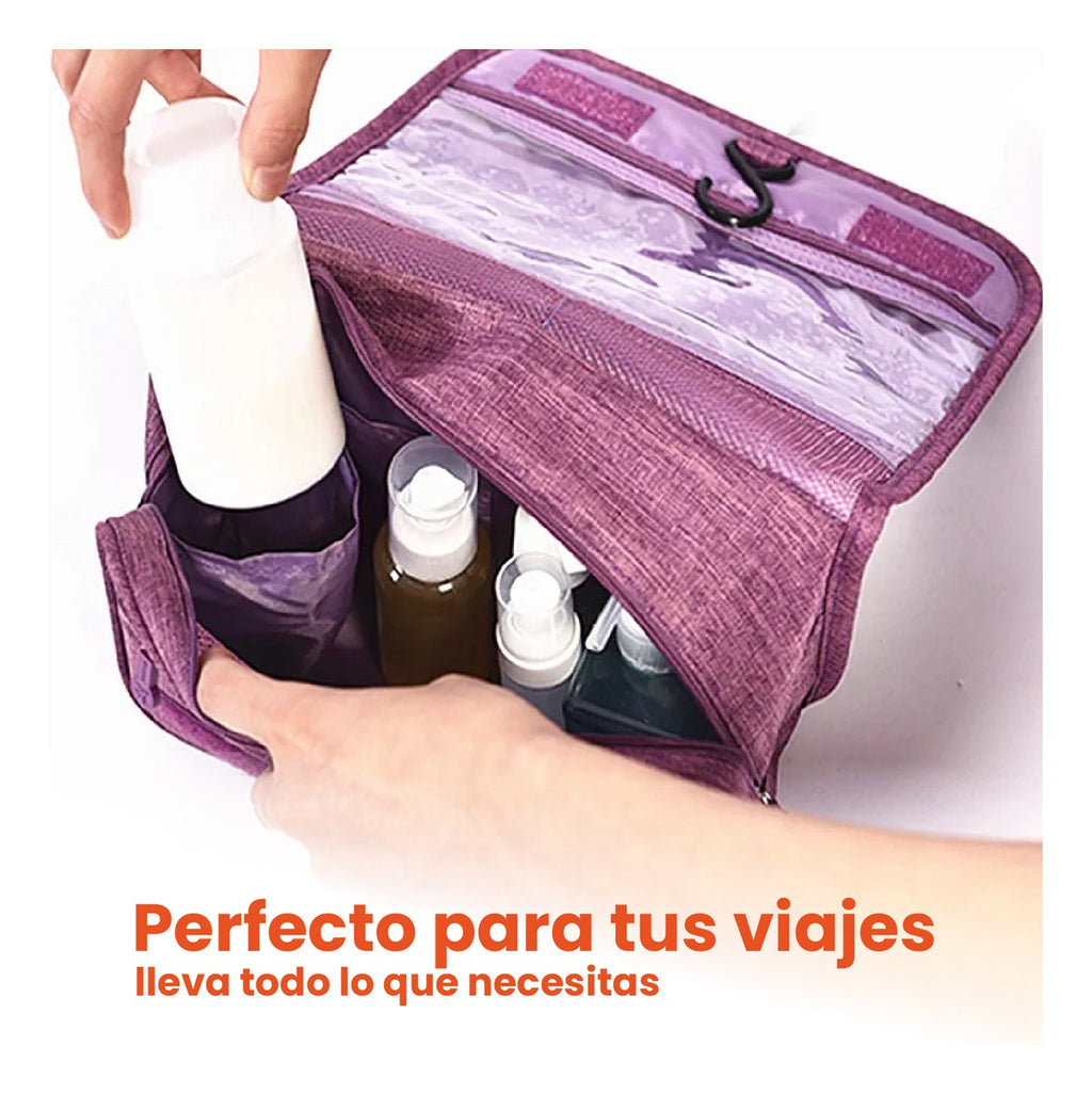 Organizador De Maquillaje Para Equipaje Accesorios De Belleza Morada Innovo Home