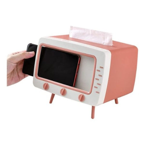 Servilletero De Mesa Hogar Con Soporte De Celular Diseno Tv