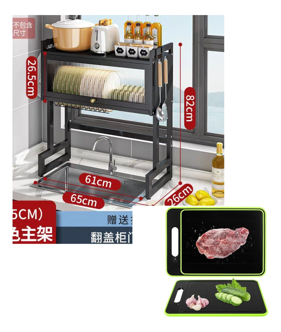 Platero Organizador De Loza Con Escurridor Tabla De Picar Todo En 1