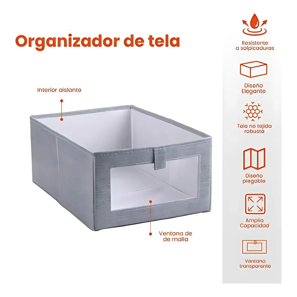 Combo Closet Armable + 3 Cajas Almacenadoras Jeans + 3 Organizadores Ropa Interior