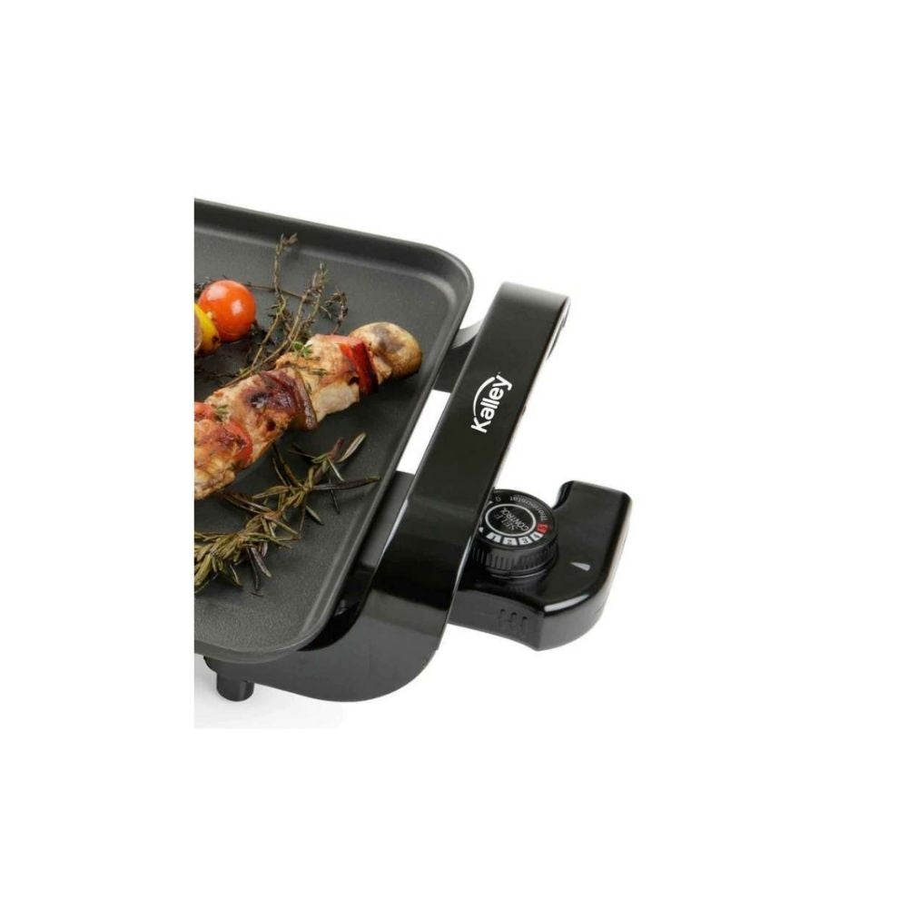 Parrilla Electrica Kalley 1500W Antiadherente Asador Liso Con Termostato