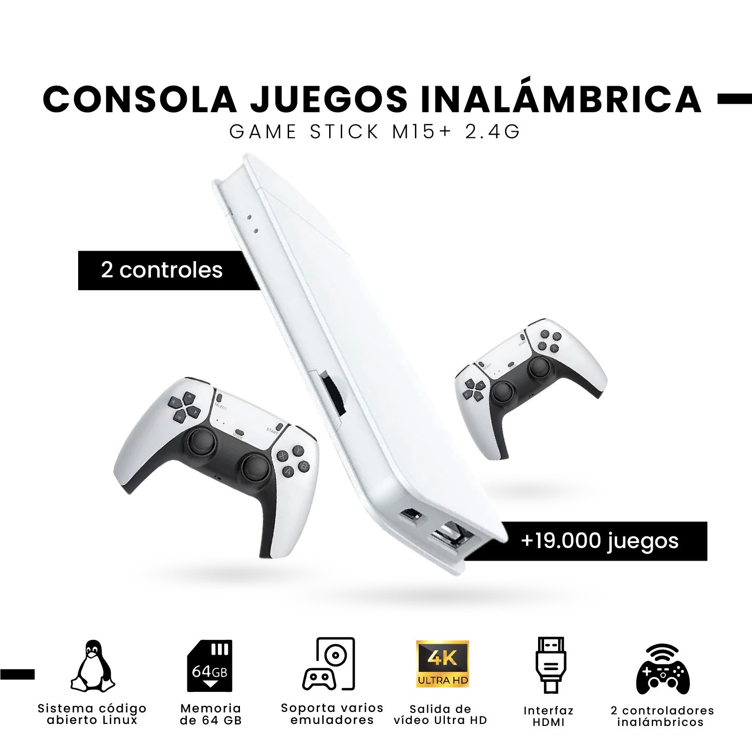 Consola Juegos Inalambrica Game Stick M15 Pro Con Mas De 18.000 Juegos
