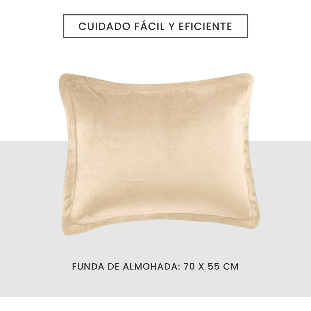 Cubre Cama Cubrelecho Sencilla Reversible Ovejero Suave Beige Doble Faz