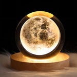 Luz Nocturna Luz De Cristal Esfera Planeta Saturno Luz Calida