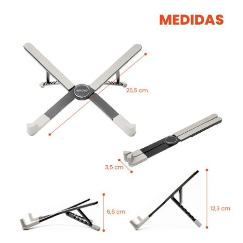 Base Para Pc Laptop Soporte Aluminio Retractil Innovo