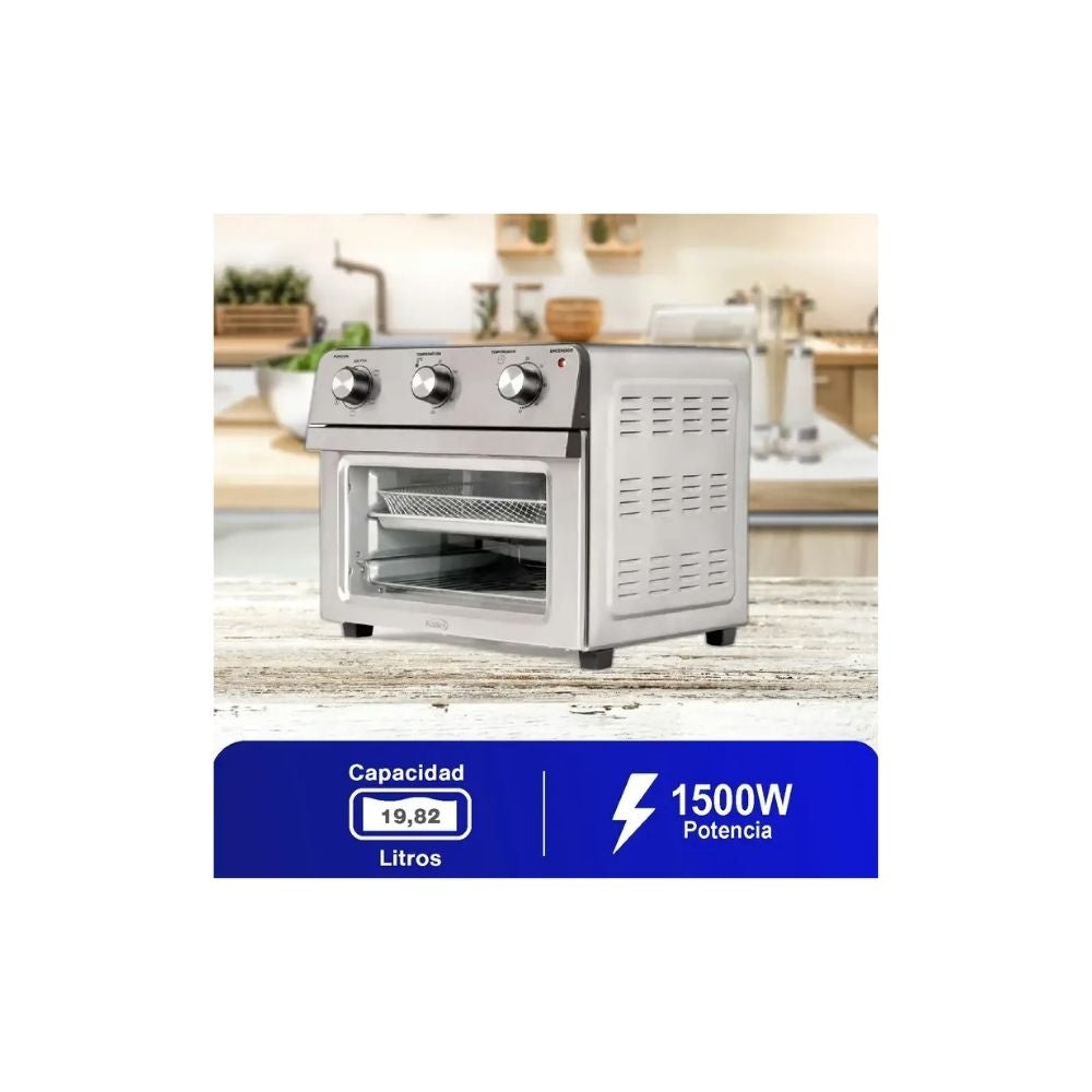Horno Electrico Kalley 20 Litros Air Fryer 1500W Multifuncion