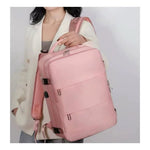 Maleta Morral Para Laptop Puerto Usb Viajero Practico Amaz Rosa Edition