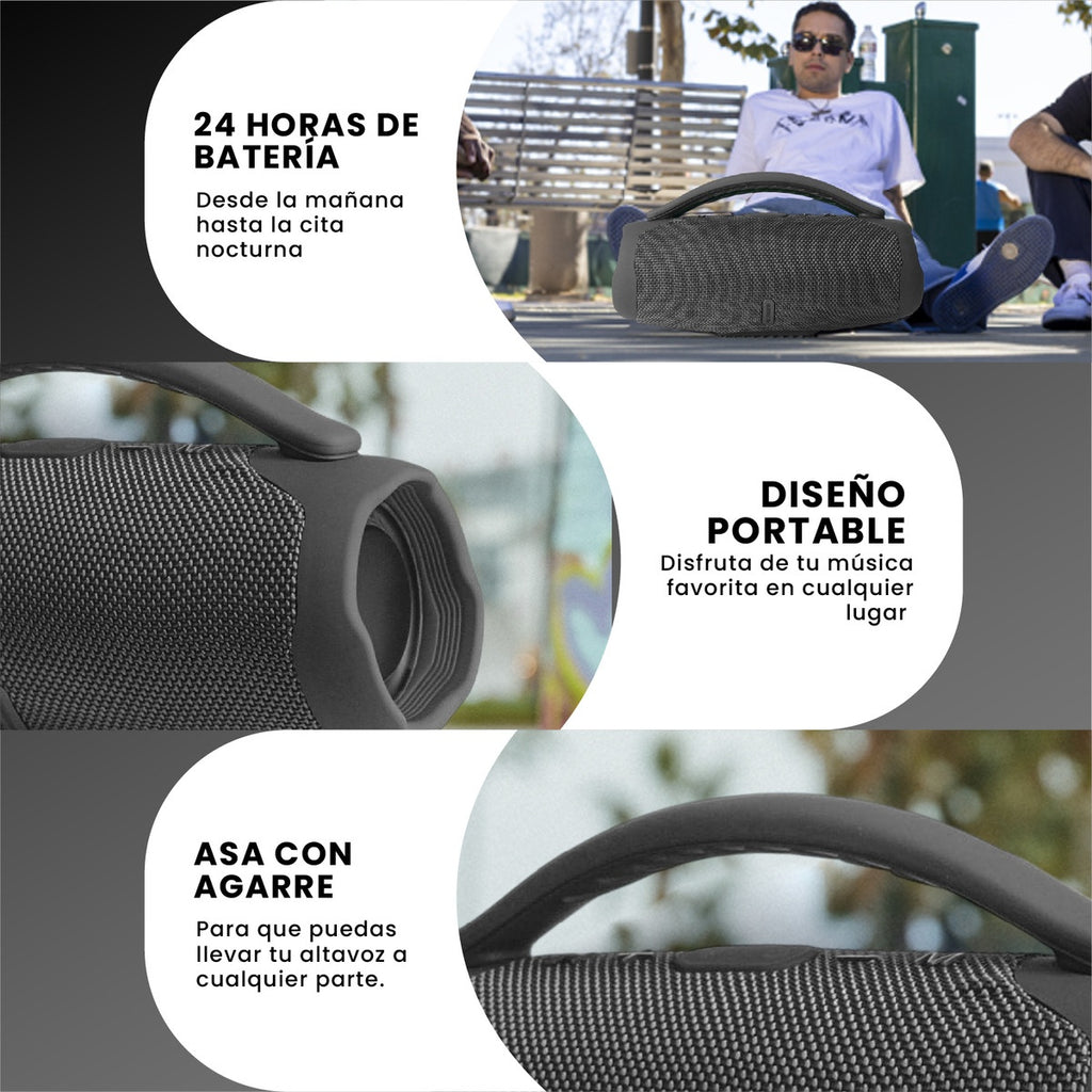 Mini Bocina Parlante Portatil Box Bluetooth Recargable Rgb Gris Innovo Tech