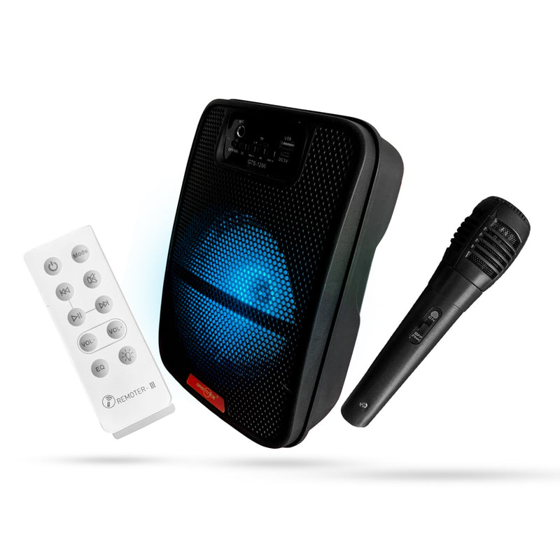 Parlante Cabina 6.5 Pulgadas Sonido Con Microfono Luces Led Recargable 100W Pmpo