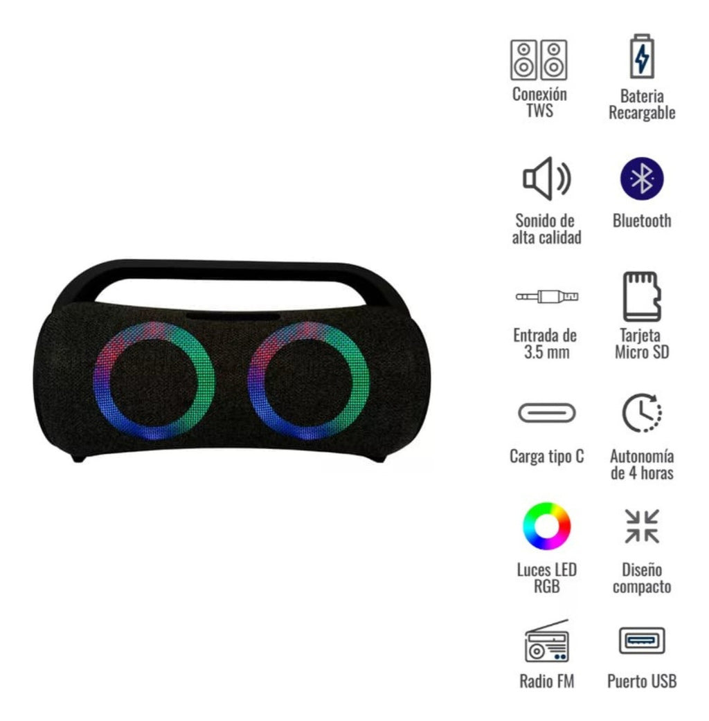 Parlante Bluetooth Mega Bass Tws + Smartwatch T900