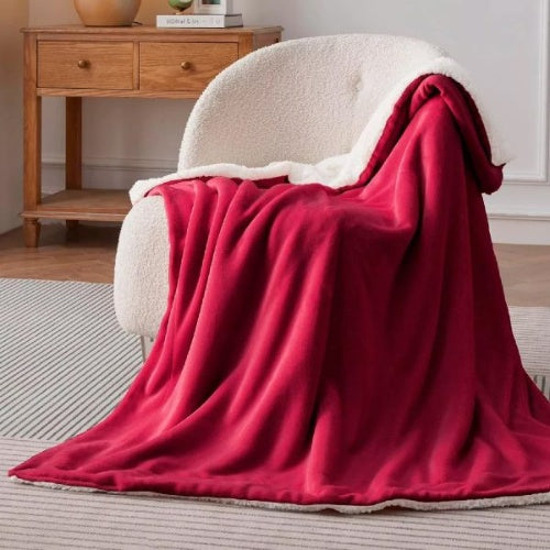 Cobija Termica Ovejera 180 X 240 Cm Suave Terciopelo Rojo