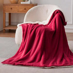 Cobija Termica Ovejera 180 X 240 Cm Suave Terciopelo Rojo