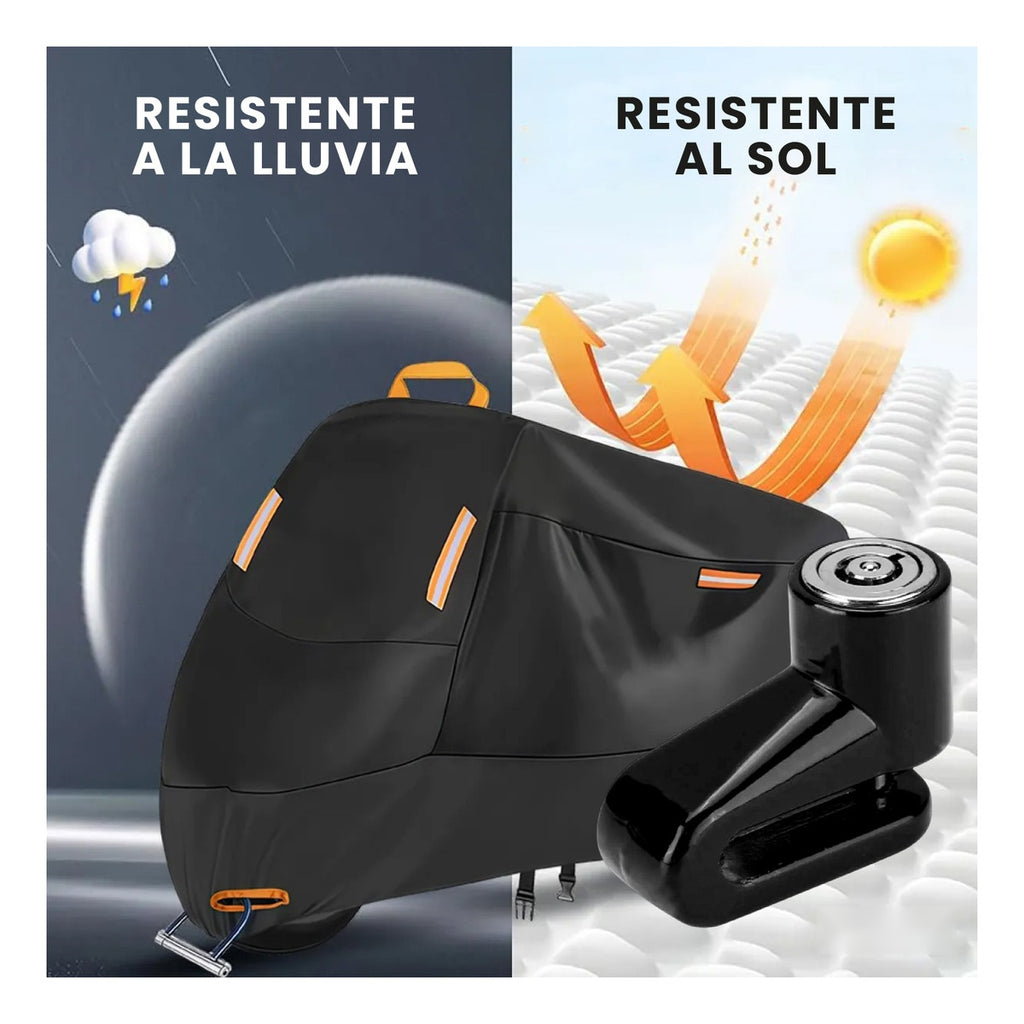 Funda Impermeable Para Moto Con Candado De Disco Antirrobo Protector Exterior Resistente