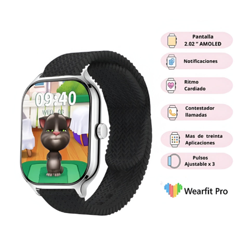 Reloj Inteligente Amoled H9 Plus Pulso Siliconado Verde Mobulaa Llamadas Innovo Tech