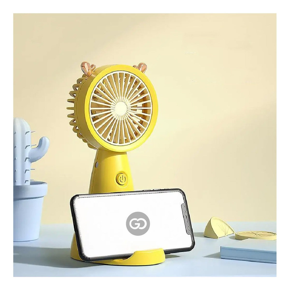 Mini Ventilador Portatil Recargable Con Base Para Celular