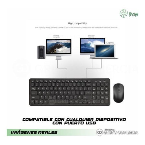 Teclado Con Mouse Optico Inalambrico Slim Gkm520