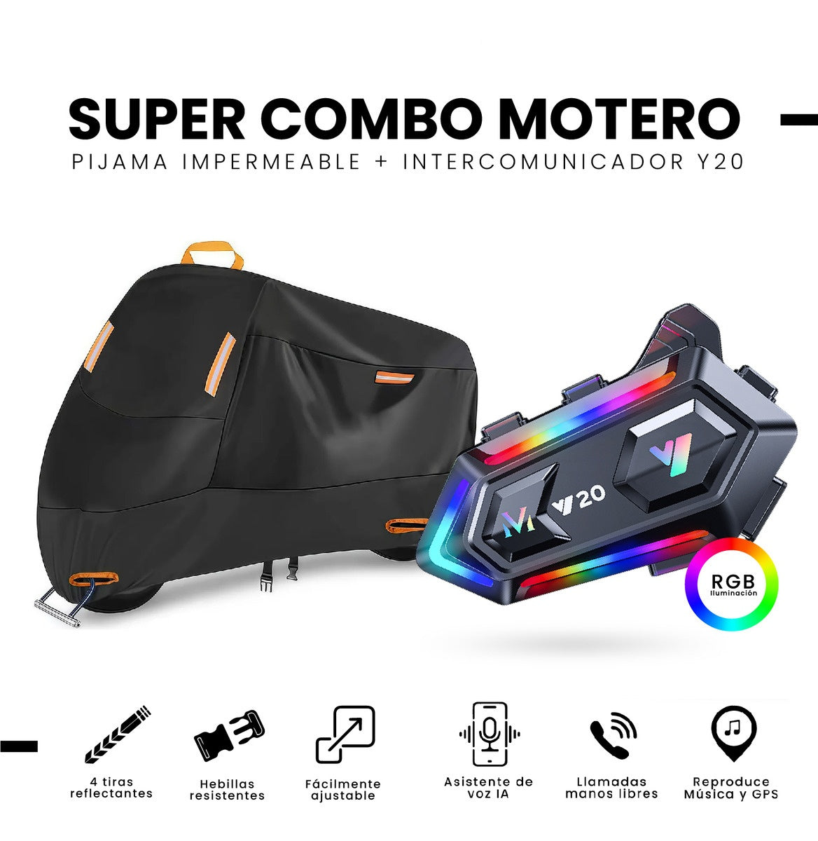 Intercomunicador Bluetooth Y20 Con Pijama Impermeable Para Moto Indispensables Para Moto