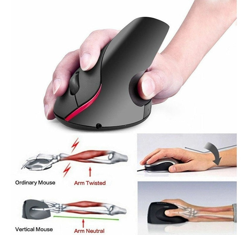 Mouse Vertical Ergonomico Cable Usb 5 Botones Optico Comodo