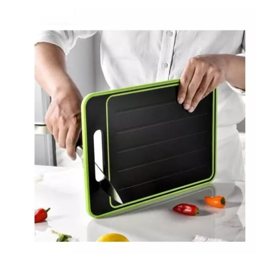 Combo Tabla Para Picar 4 En 1 + Set X6 Piezas Cuchillos Bali