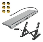Multipuertos Hub 11 En 1 Con Soporte Plegable Para Laptop Portatil
