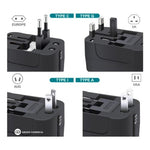 Adaptador Universal Europeo Viajero Carga Rapida Todo En 1