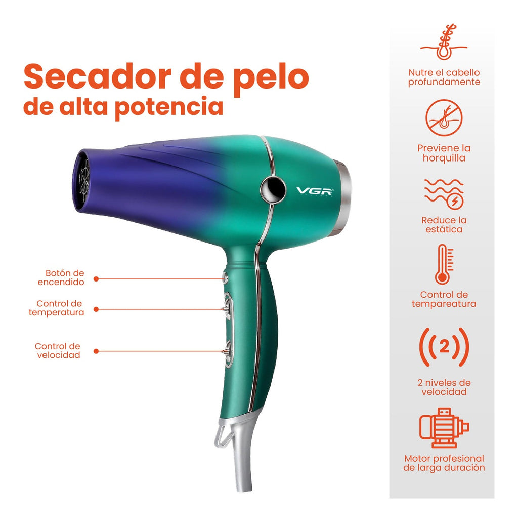Secador Profesional V-452 Profesional 3 Temperaturas Potencia 1500W Innovo