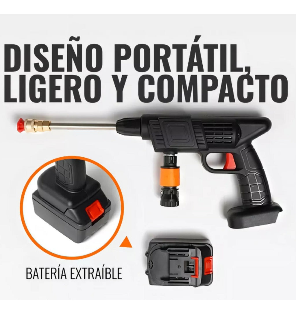 Hidro Lavadora Inalambrica 2 Baterias + Cepillo Para Carro