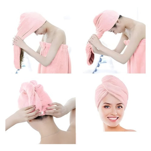 Toalla Turbante Para Pelo Microfibra Secado Cabello