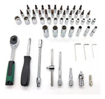Juego De Rachet 53 Piezas Chrome Vanadium Con Estuche