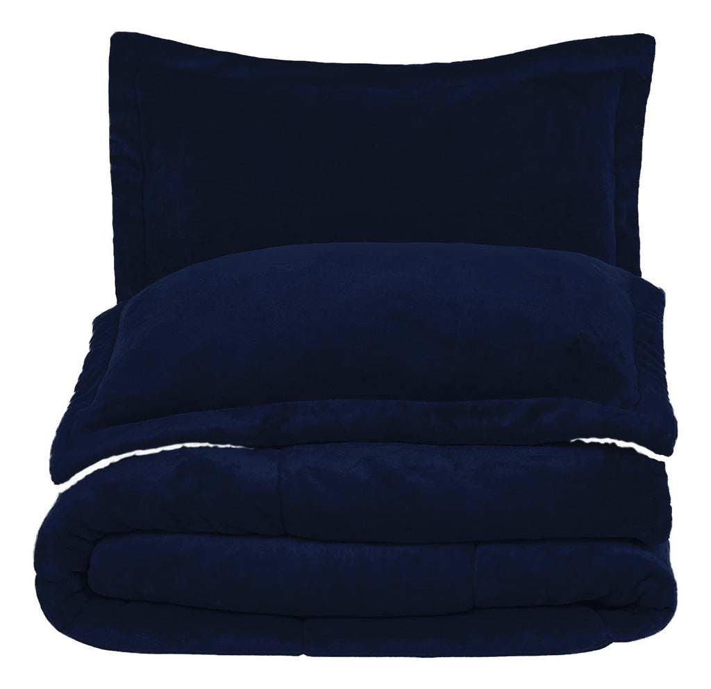 Cubrelecho Termico Doble Funda Blue Almohadas Cama Doble Inn Home Azul Con Blanco