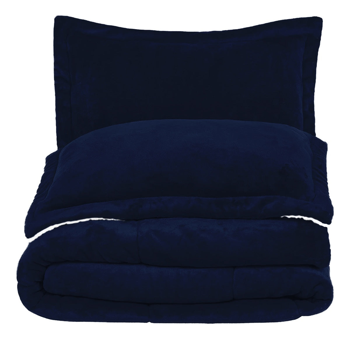 Cubrelecho Termico Doble Funda Blue Almohadas Cama Doble Inn Home Azul Con Blanco