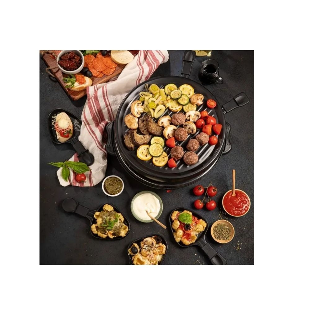 Parrilla Raclette Electrica Kalley 800W Antiadherente 8 Puestos