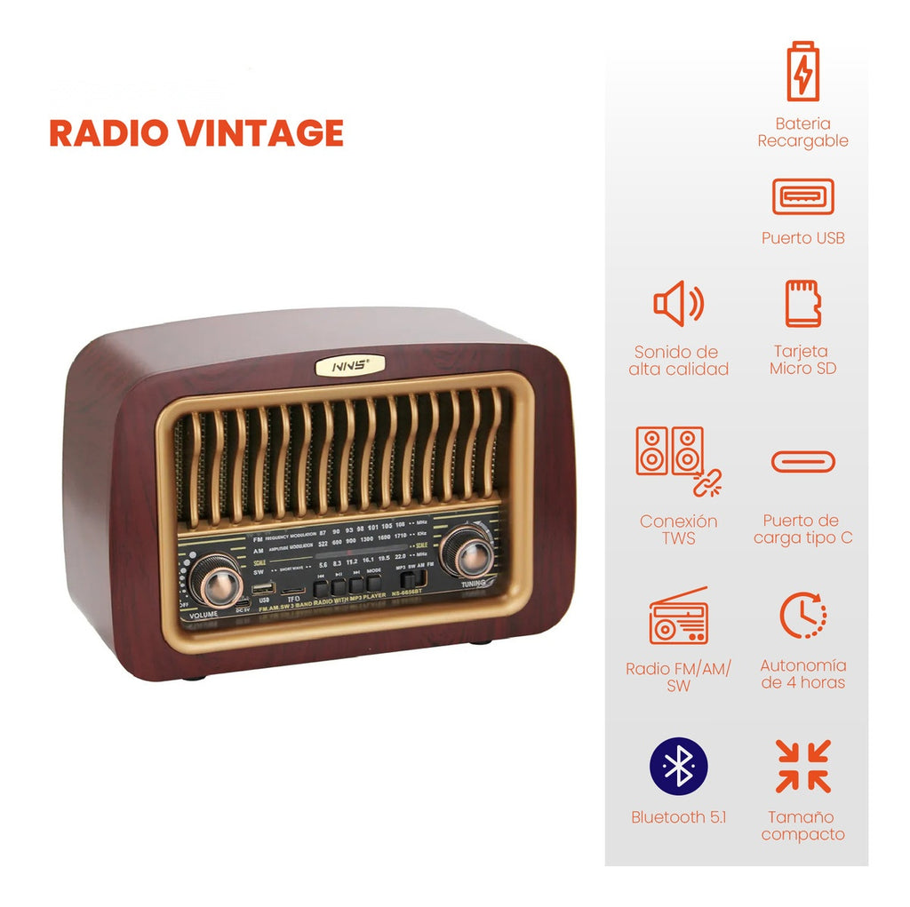 Radio Parlante Mega Sound Tws Am Fm Bluetooth Potente