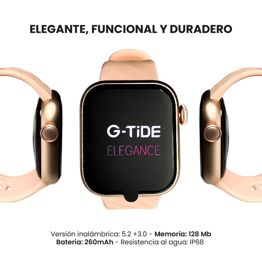 Smartwatch G-Tide Amoled Elegante Resistente Al Agua 100 Modos Deportivos Contesta Llamadas Rosado