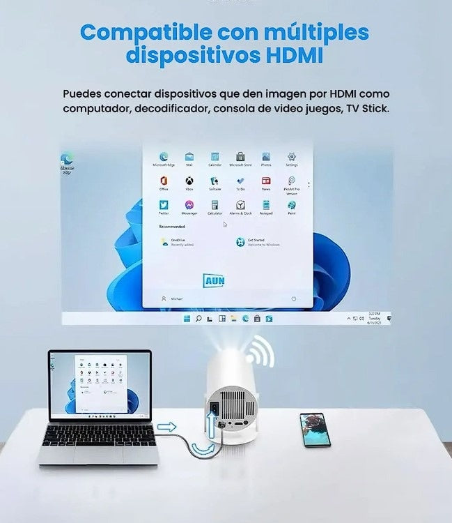 Mini Proyector Portatil 4K Android 11.0 Wifi Hy 300