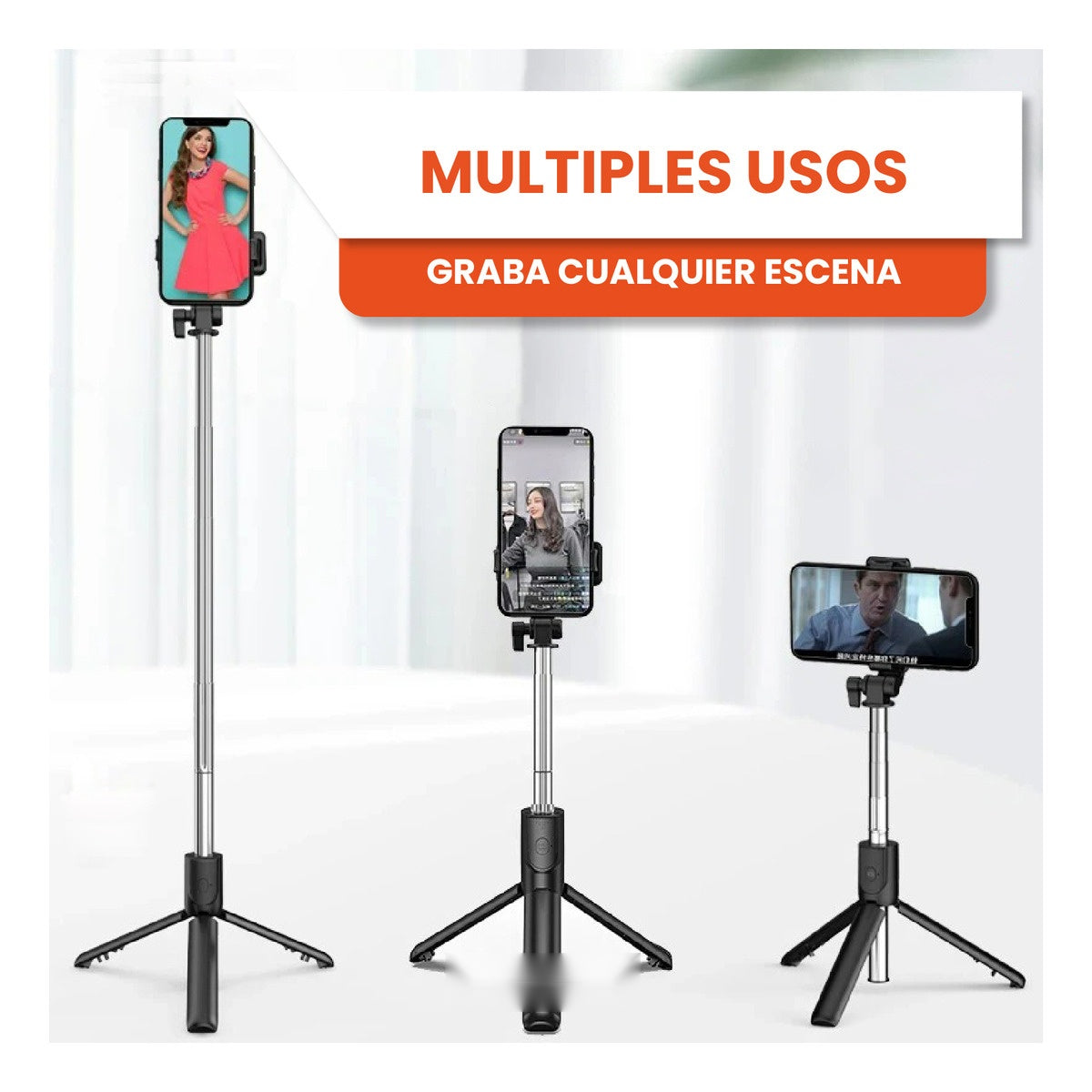 Palo Selfie Tripode 3 En 1 Control Remoto Selfie Stick Innovo