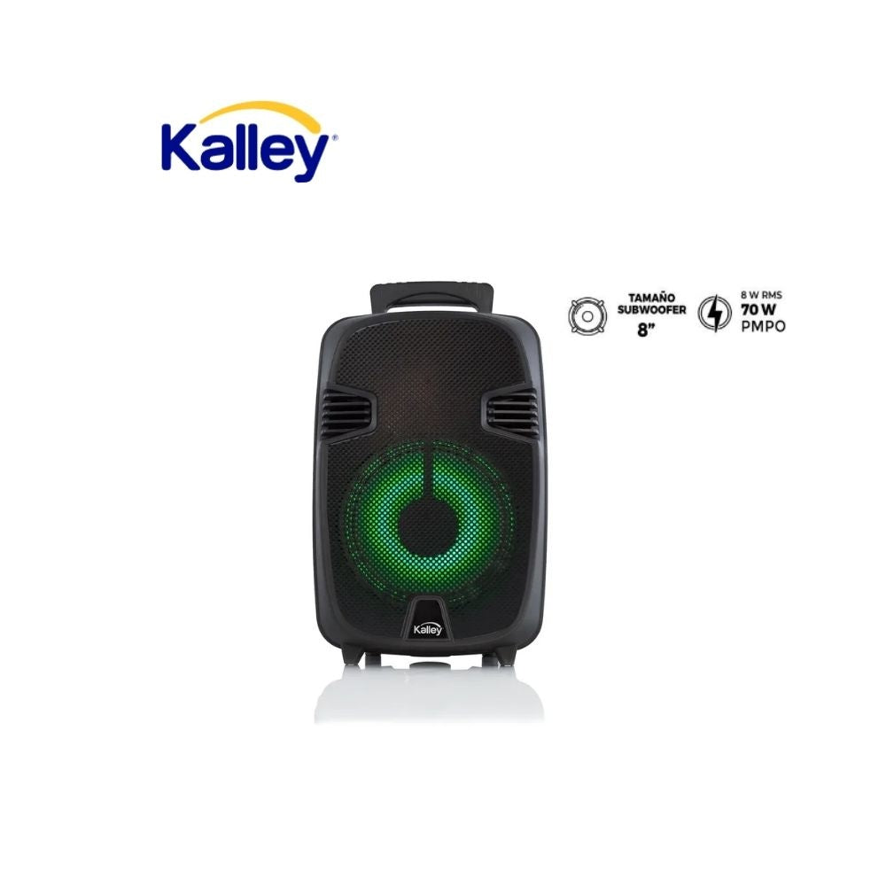 Parlante Kalley 8" Bsk8 Bluetooth 70W Pmpo Con Bateria Y Luces Led