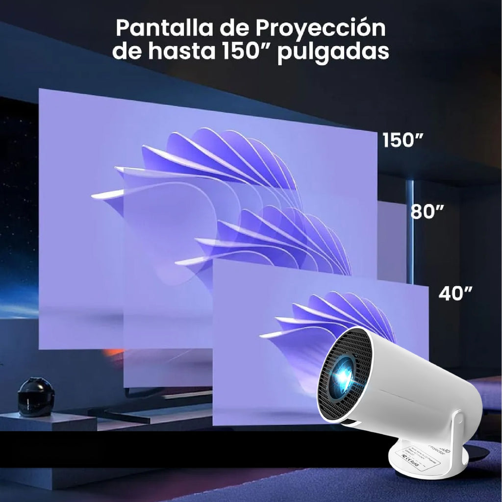 Proyector Hy Android 4K 200 Pulgadas Smart Tv + 2 Controles Gaming Netflix Youtube Prime Disney