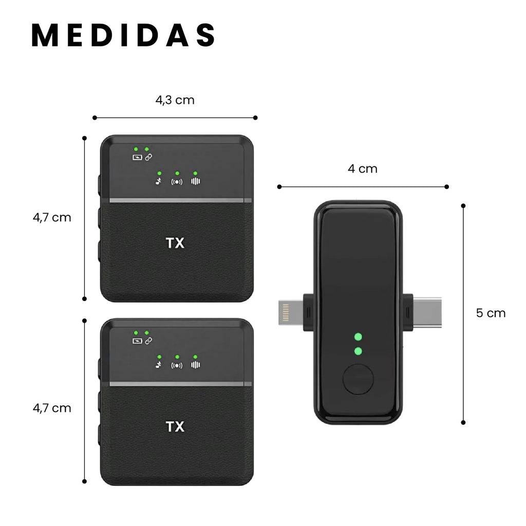 Microfono De Solapa Profesional Inalambrico Audio Claro Reduccion De Ruido Compatible Android Y Ios