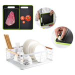 Platero Organizador De Loza Basic Home Metalico Con Bandeja Tabla Para Picar Multifuncion