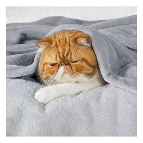 Cobija Termica 180X240 Cm Suave Terciopelo Gris