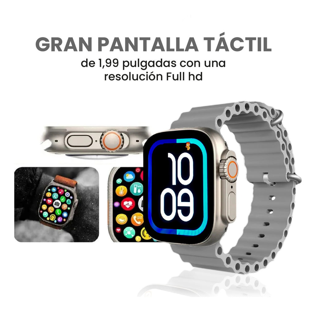 Smartwatch Hk 10 Ultra Amoled Chat Gpt Alta Gama Compatible Con Android Ios Gris Edition