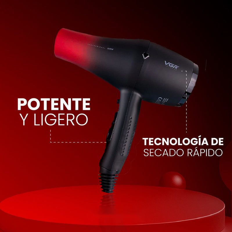 Secador Profesional Con 3 Boquillas 1500W Vgr 462